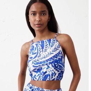 NWT Strappy Bubble Hem Crop Top - M
